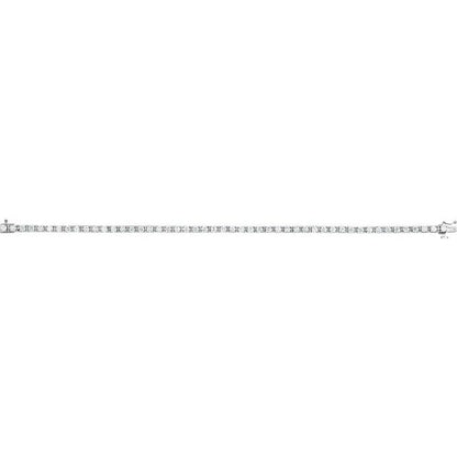 14K White Gold 3.38 CTW Round Diamond Tennis Bracelet