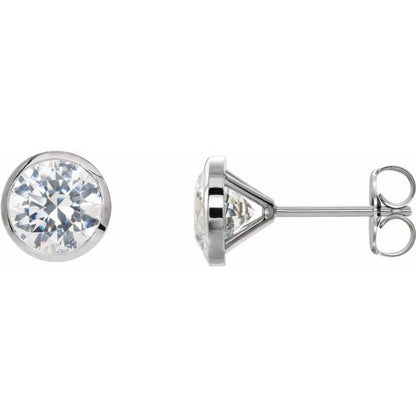 14K White Gold 0.33 CTW Round Bezel Diamond Cocktail-Style Earrings