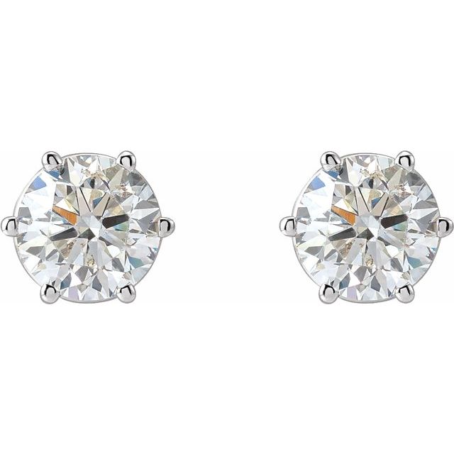 14K White Gold 2.00 CTW Round Prong-Set Lab Grown Diamond Stud Earrings