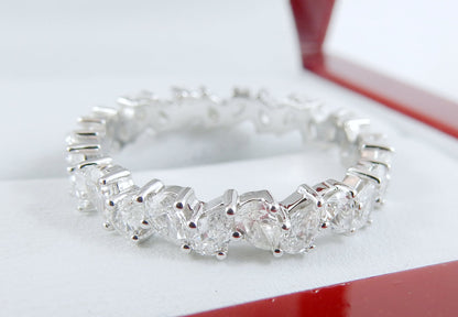 19K White Gold 3.2 CTW Pear Diamond Eternity Band