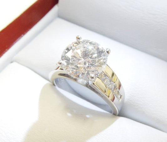 14K White Gold 2.51 CTW Round Diamond Channel-Set Engagement Ring