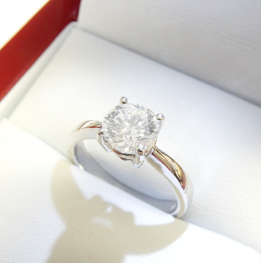 18K White Gold 1.00 CTW Round Solitaire Engagement Ring