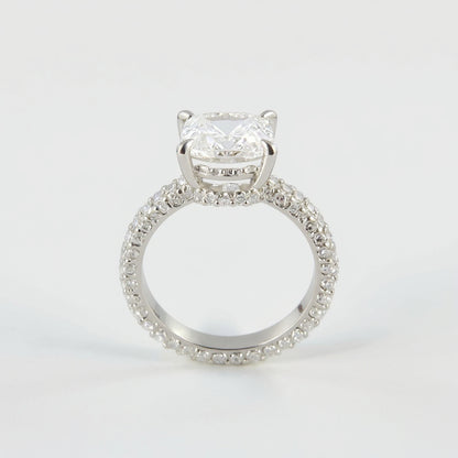 19K White Gold 3.0 CTW Radiant-Cut Engagement Ring