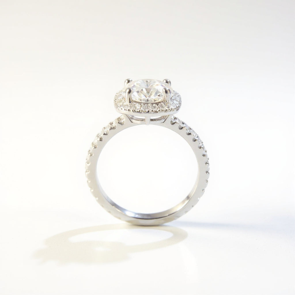 19K White Gold 1.24 CTW Brilliant Round Engagement Ring