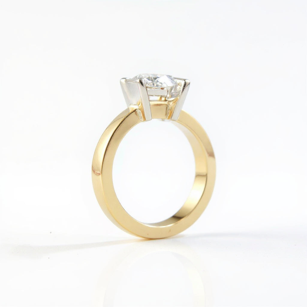 18K Yellow/White Gold 1.30 CTW Two-Tone Floating Diamond Engagement Ring
