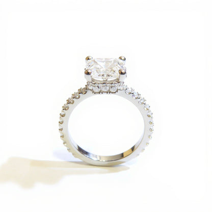 19K White Gold 2.00 CTW Radiant Cut Pavé Engagement Ring