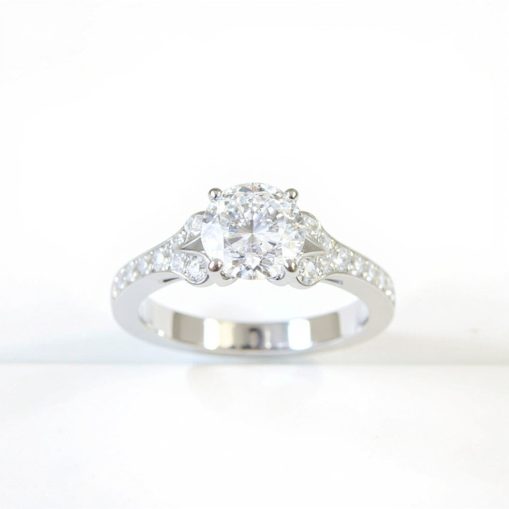 18K White Gold 1.50 CTW Split-Shank Diamond Engagement Ring