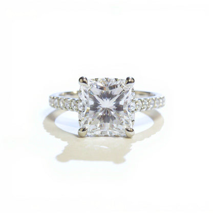 19K White Gold 2.00 CTW Radiant Cut Pavé Engagement Ring