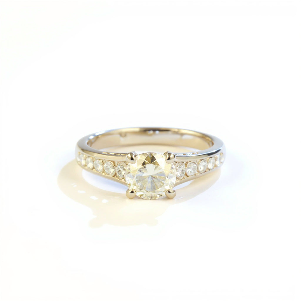 19K White & 18K Rose Gold 0.90 CTW Vintage Milgrain Diamond Engagement Ring