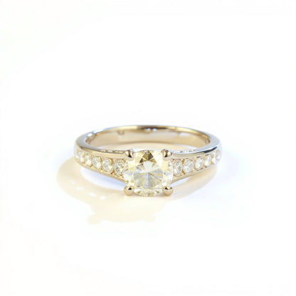 19K White & 18K Rose Gold 0.90 CTW Vintage Milgrain Diamond Engagement Ring