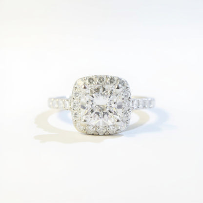 18K White Gold 2.28 CTW Cushion Diamond Engagement Ring