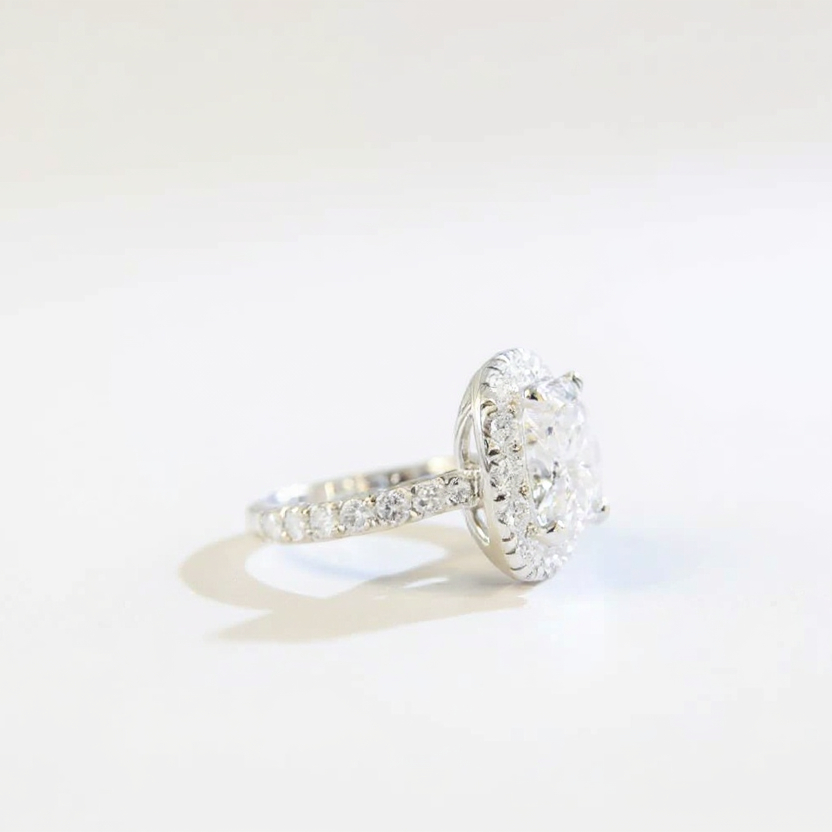 18K White Gold 2.28 CTW Cushion Diamond Engagement Ring