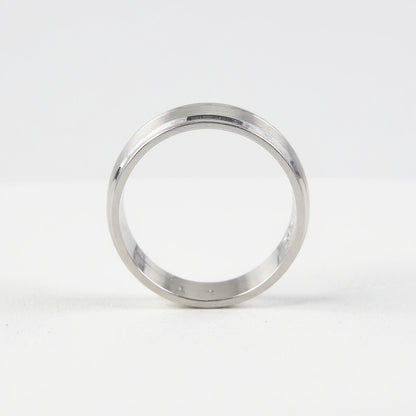 10K White Gold 8mm Brushed Center Men’s Wedding Band-diamondnetjewellery