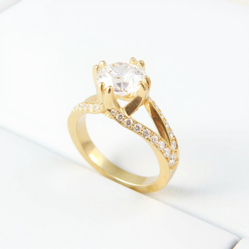 18K Yellow Gold 2.01ct Round Brilliant Diamond Engagement Ring
