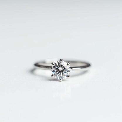18K White Gold 2.26 CTW Round Brilliant Solitaire Diamond Engagement Ring