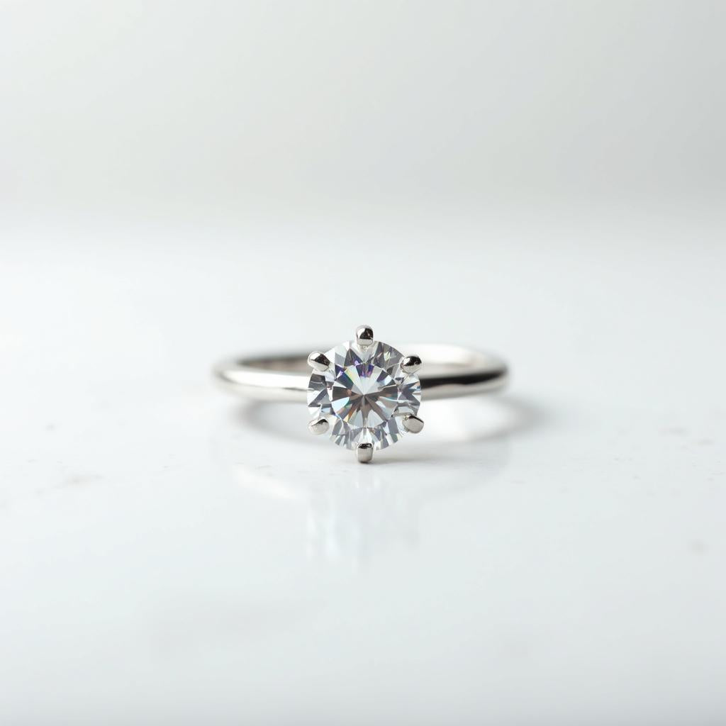 18K White Gold 2.26 CTW Round Brilliant Solitaire Diamond Engagement Ring