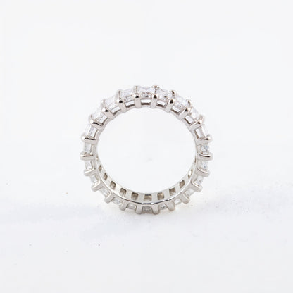 19K White Gold 3.00 CTW Emerald-Cut Diamond Eternity Band
