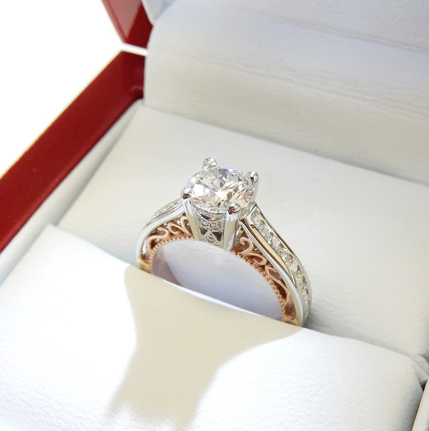 14K White Gold 2.02 CTW Radiant Cut Solitaire Engagement Ring