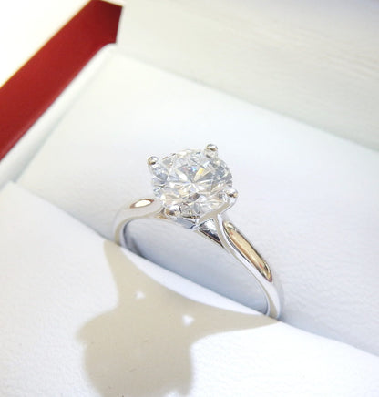 18K White Gold 1.00 CTW Round Solitaire Engagement Ring