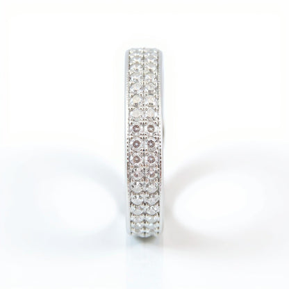19K White Gold 3mm Pave Diamond Men’s Wedding Band