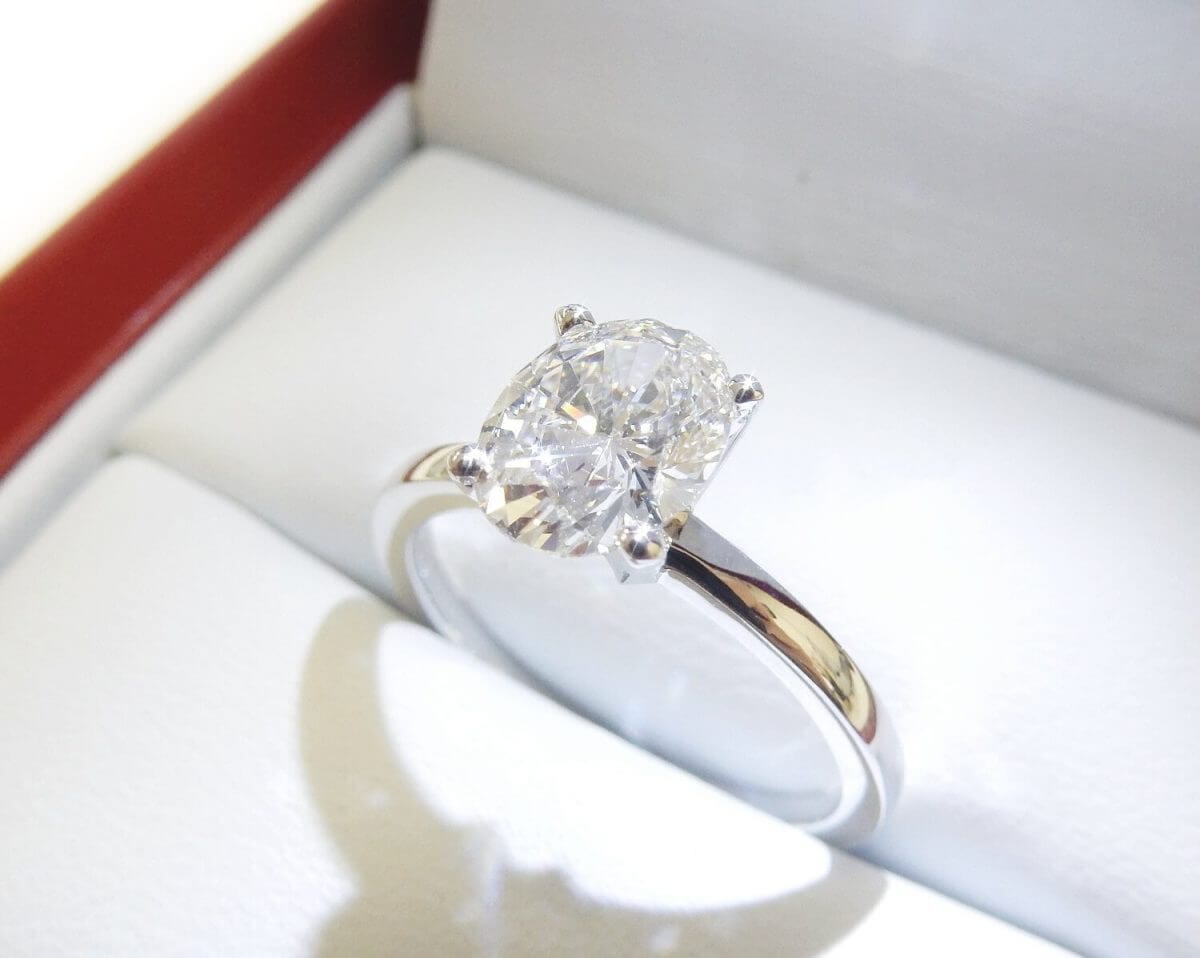 1.12ct oval diamond solitaire gla