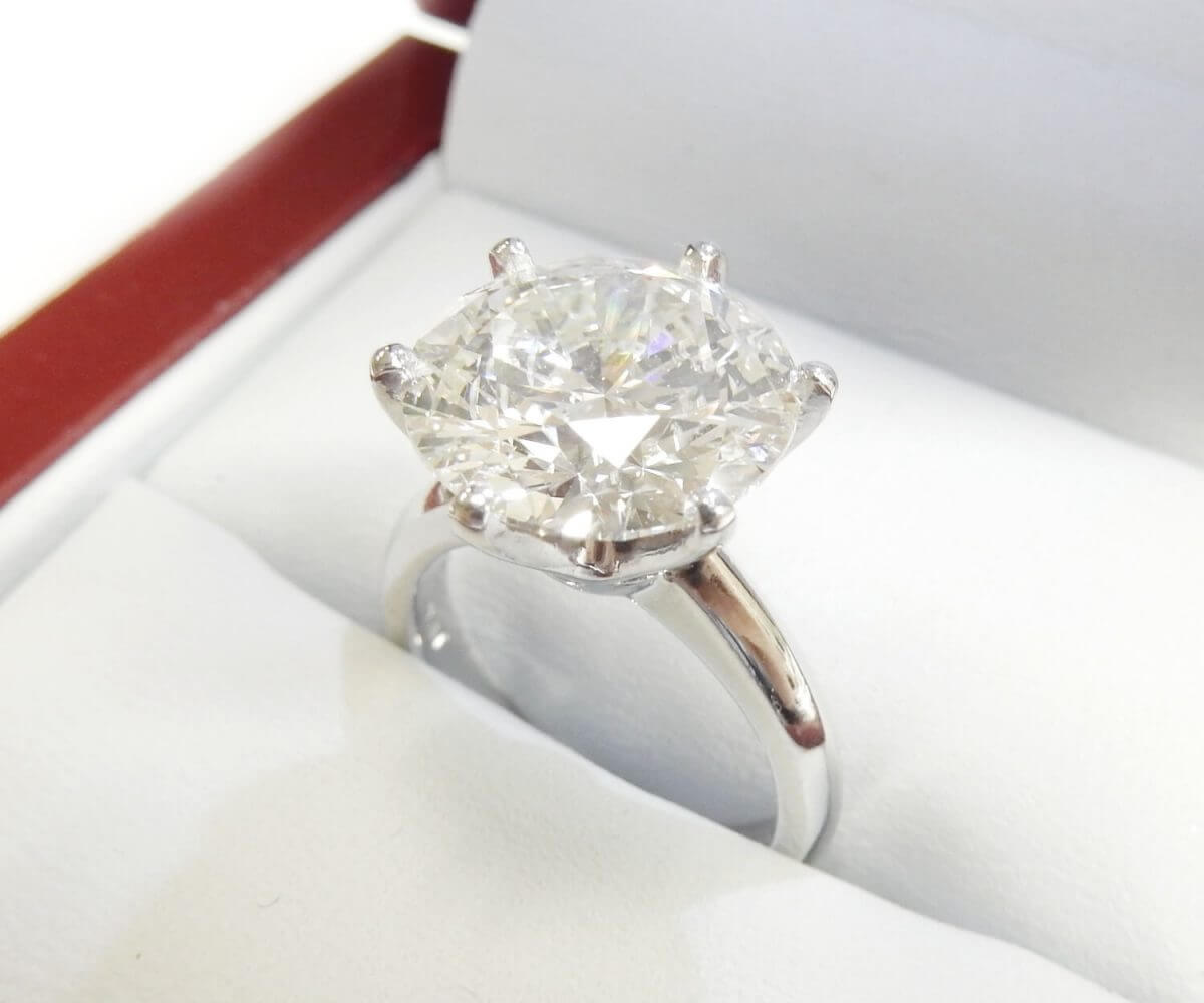 Five carat diamond solitaire