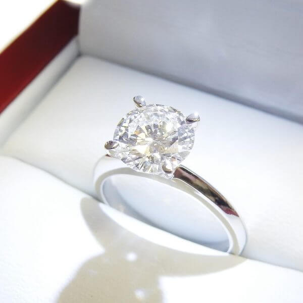 four prong knife edge solitaire engagement ring diamond gla