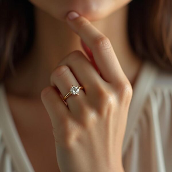 unique Round Solitaire Engagement Ring