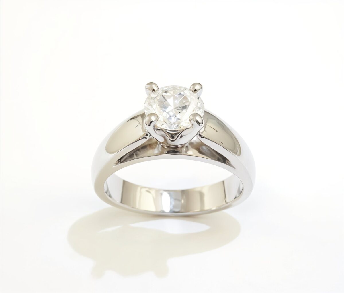 Solitaire Engagement Ring with Wide Band
