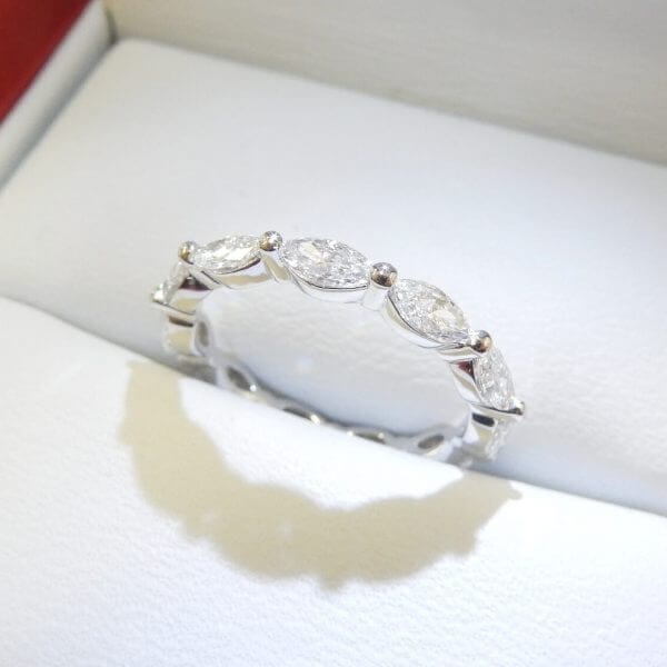 Marquise diamond eternity wedding band