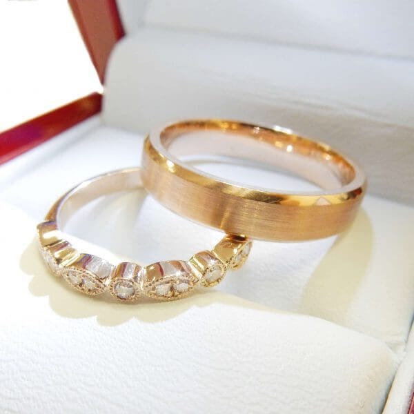 Wedding bands rose gold