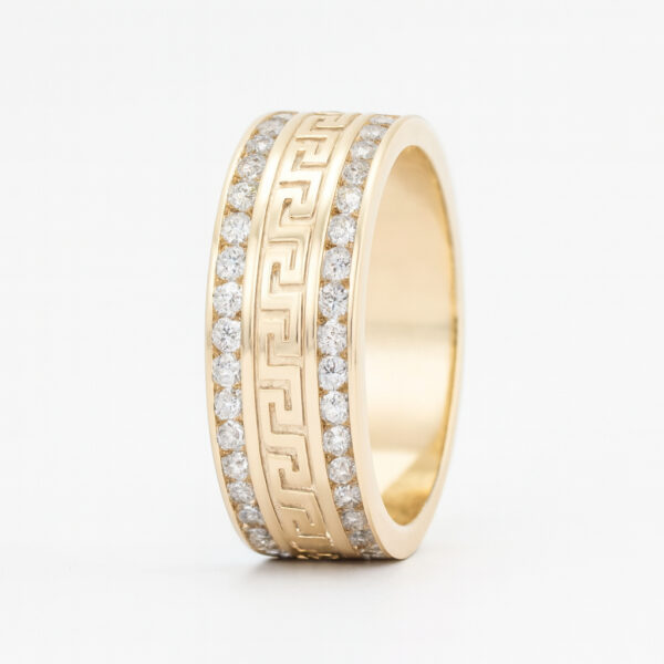 Man’s Wedding Band with Diamond Edges