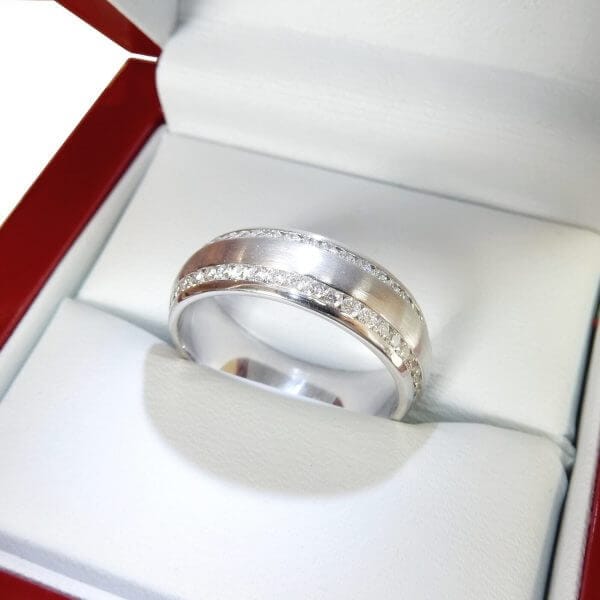 Mans diamond wedding band