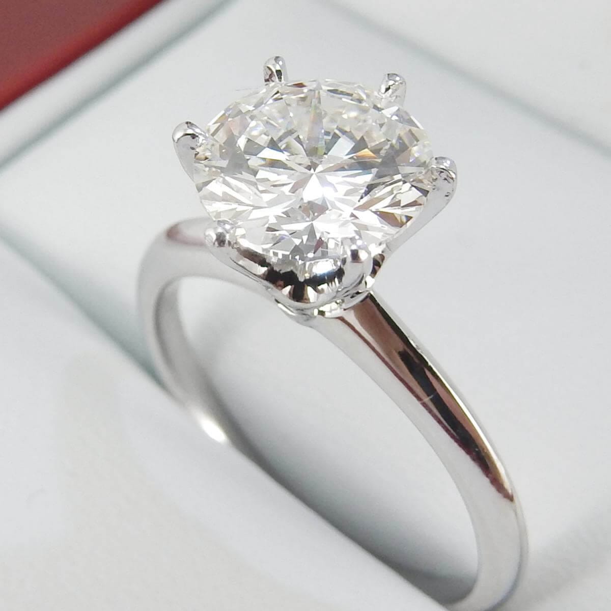 Icedout Platinum Six Prong Engagement Ring