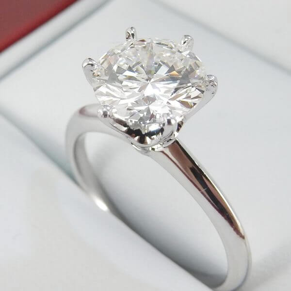 Six Prong Knife Edge Solitaire Engagement Ring