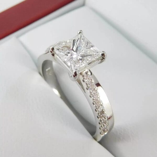 white gold princess diamond engagement ring style 4261