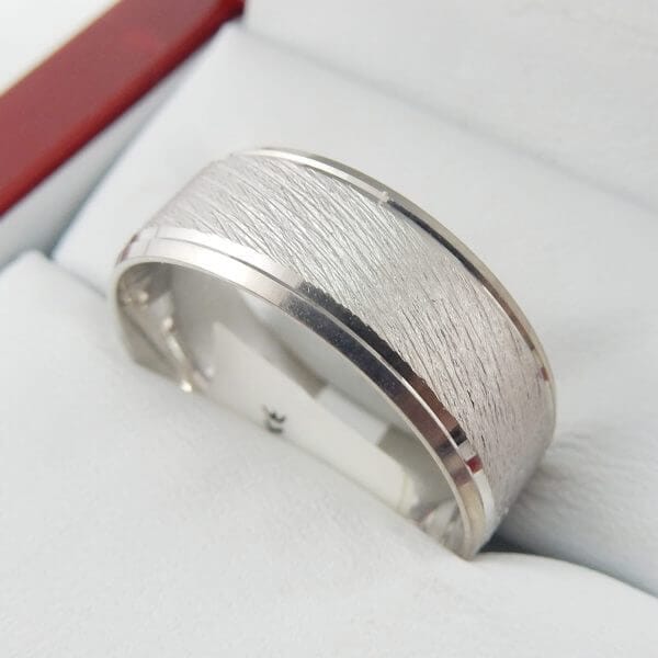 White Gold Wedding Band DNFL8-1668