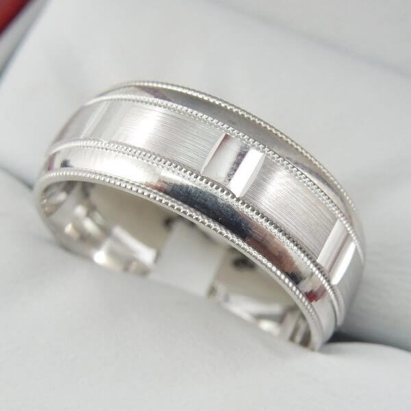 White Gold Wedding Band DNTL8-1180