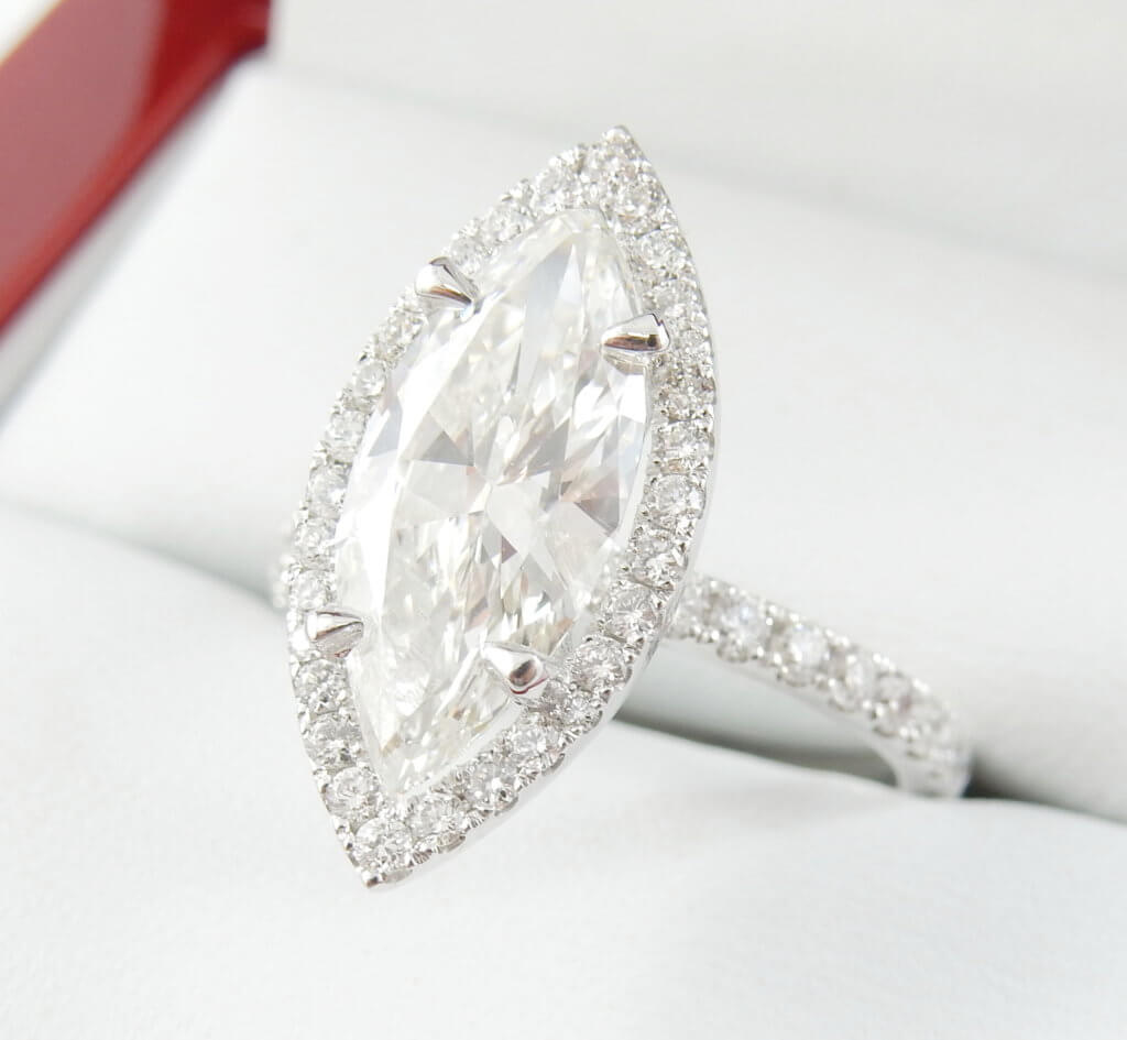 Marquise Diamond Halo Ring Style4300