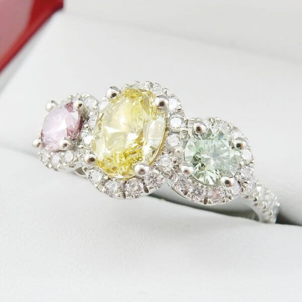 Fancy-Color-GIA-Diamond-Fancy-Intense-Yellow-Fancy-Pink-Fancy-Green-Diamond-Three-Stone-Halo-Ring-DiamondNet.ca