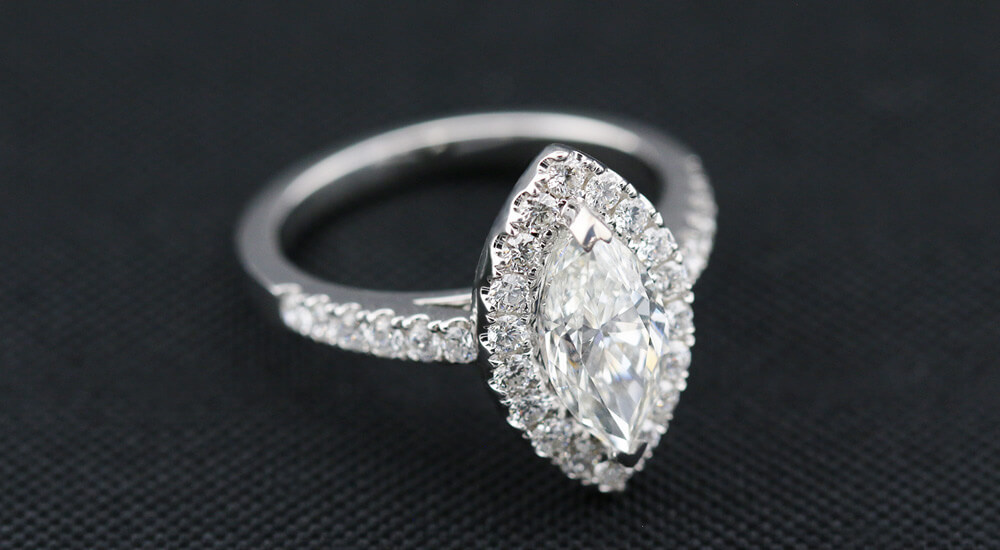 Marquise diamond engagement ring