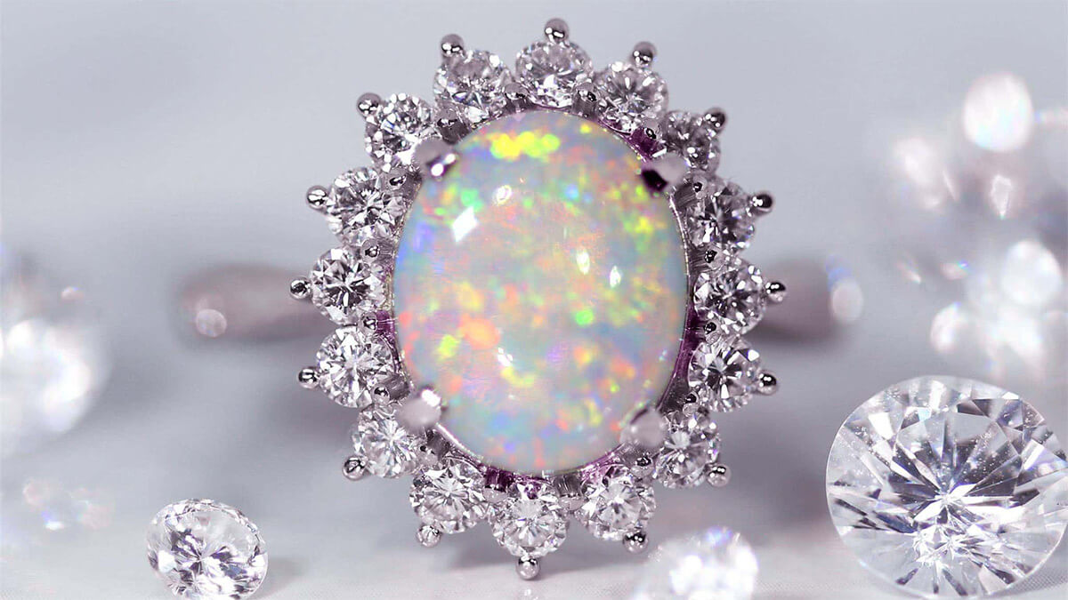 Opal engagement ring