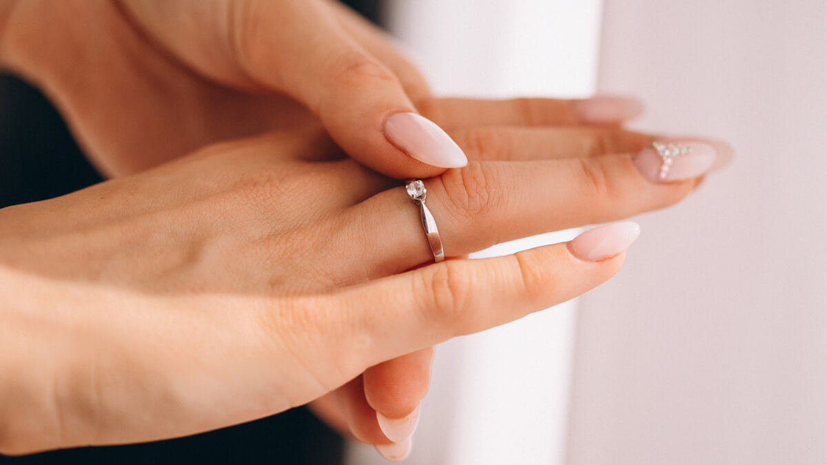 Simple diamond engagement ring