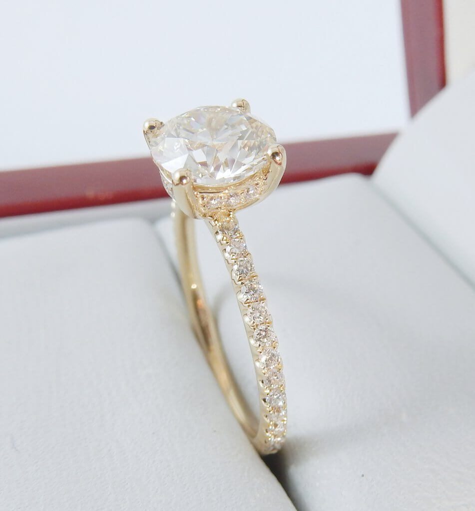 Petite Invisible Halo Engagement Ring Style4313