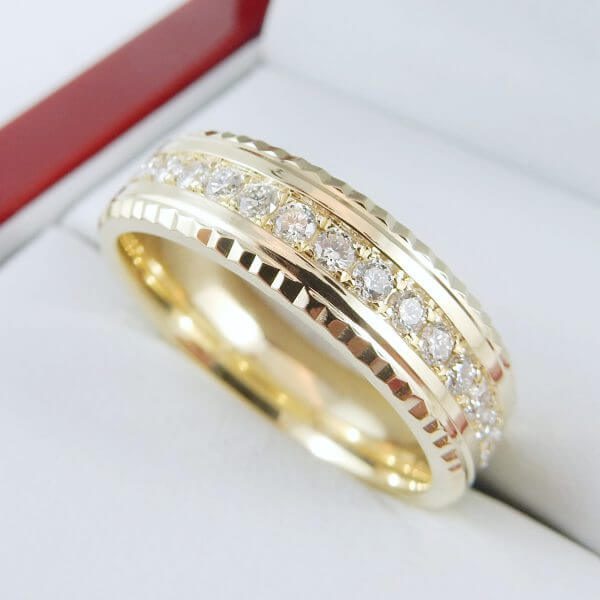 Fluted-Bezel-Style-Mans-Diamond-Wedding-Band-Yellow-Gold-DiamondNet.ca