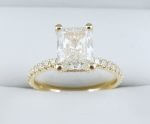 1.50ct Radiant Diamond Yellow Gold Hidden Halo ring