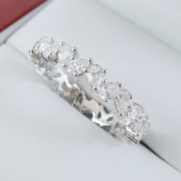 Pear-Diamond-Eternity-Wedding-Band-White-Gold-DiamondNet.ca