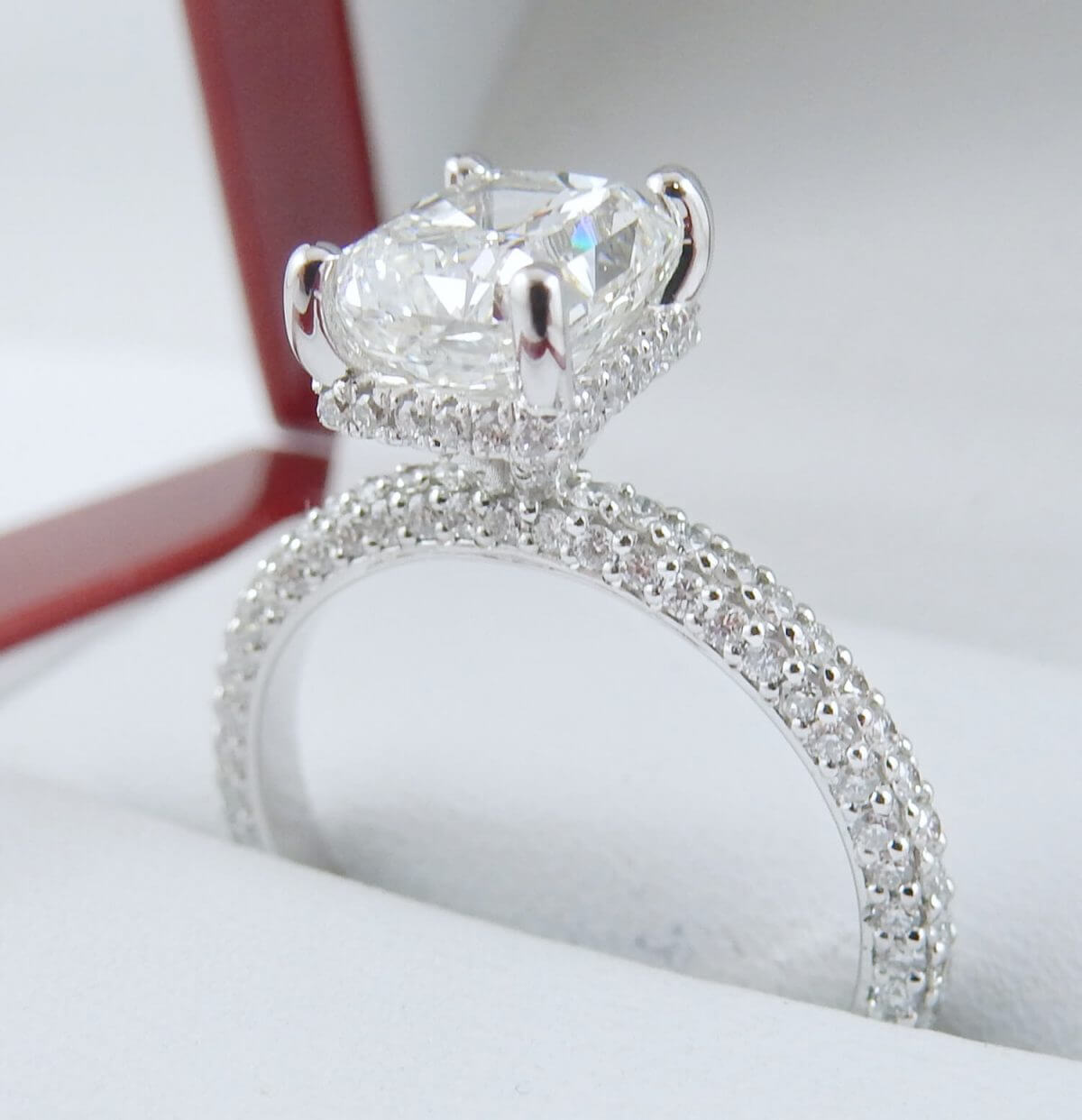 Radiant Diamond White Gold Hidden Halo Style#4316 - DiamondNet