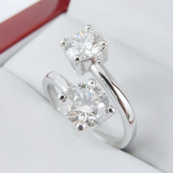 Two-Diamond-Ring-White-Gold-Round-Brilliant-GIA-Ideal-Cut-DiamondNet.ca