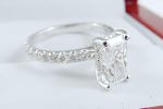 1.27ct 19K White Gold Radiant Diamond Engagement Ring with Hidden Halo